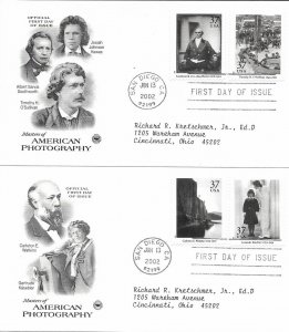 2002 FDC, #3649a-t, 37c American Photography, PCS (10)