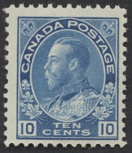 Canada #117a 10c Blue George V Admiral Dry Printing Fine Mint OG NH