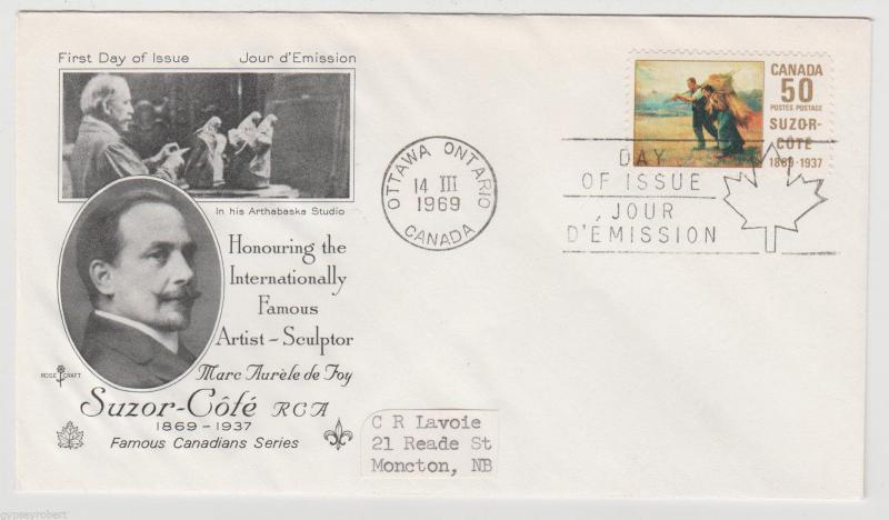 FIRST DAY COVER  1969 SUZOR-COTE
