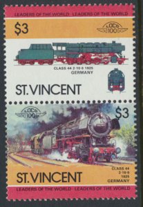 St. Vincent  SC# 754a-b  MNH Trains Locomotives se-tenant pair 1984 see detai...