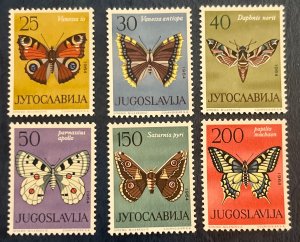 Yugoslavia 724-729 / 1964 Butterflies & Moths Stamps / Complete Set / MNH