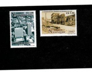 Nicaragua 1998 - Earthquake - Set of 2 stamps - Scott #2245-6 - MNH