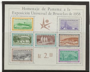 Thematic stamps. Panama 1958 Brussels Expo  miniature sheet   sg.MS649