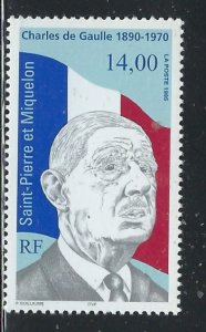 St Pierre and Miquelon 622 MNH 1995 Charles DeGaulle (fe6930)