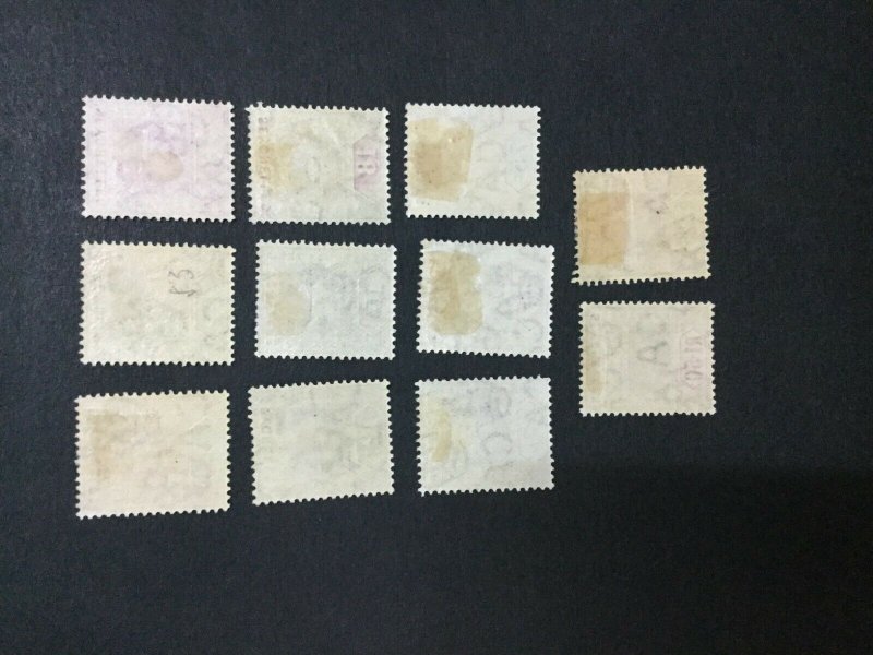 MOMEN: SEYCHELLES SG #60-70 1906 MINT OG H LOT #195584-3681