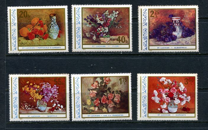 Romania 1976 Mi3382-7 Art  Flowers  MH 8015