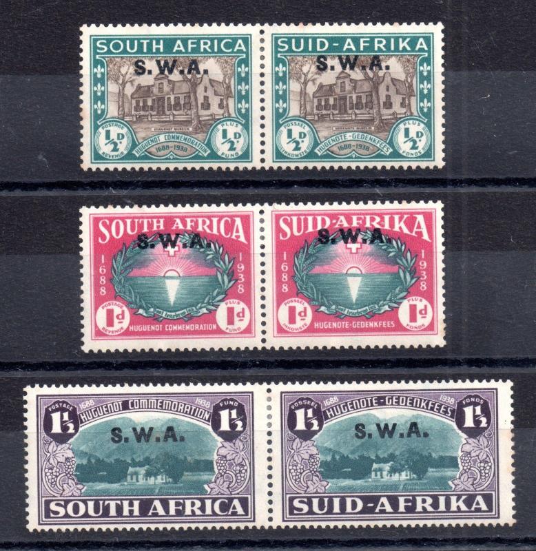 South West Africa 1939 Huguenets mint LHM set SG111-113 WS9309