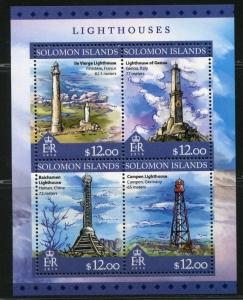 SOLOMON ISLANDS 2016 LIGHTHOUSES SHEET MINT NH