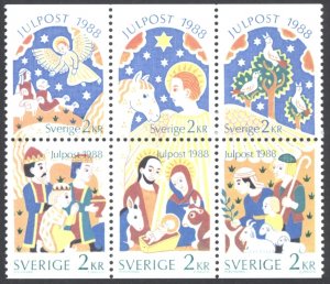 Sweden Sc# 1713-1718 MNH Block/6 1988 Christmas
