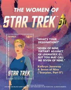 Tuvalu 2015 - Women Of Star Trek, Seven of Nine - Souvenir stamp sheet - MNH