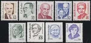 US Scott # 2933 - 2943  Great Americans 9 MNH Stamps