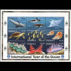 DOMINICA 1998 - Scott# 2085 Sheet-Ocean Year NH