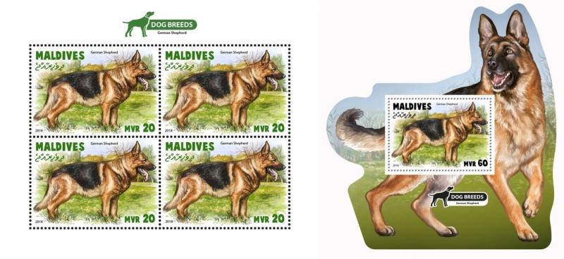 Z08 MLD181011ab MALDIVES 2018 Dogs MNH ** Postfrisch Set