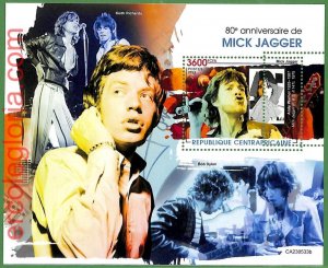 B1285 - Centrafricaine - ERROR MISPERF Stamp Sheet - 2023 - Mick Jagger-