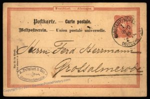 Germany 1881 CONSTANTINOPLE Turkey 10pfg Postal Card Forerunner Vorlaufer 105331