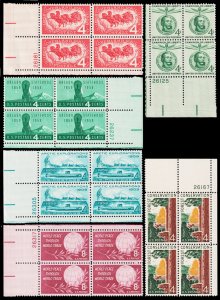 United States Scott 1117 / 1144 Plate Blks of 4 (1958-61) M NH VF, CV $25.30  W