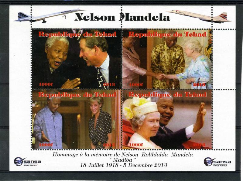 Chad 2013 Mandela Prince Charles & Princess Diana Sheet Perforated Mint (NH)