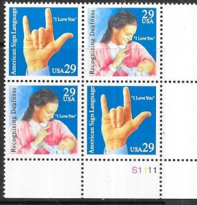 US# 2784a  $0.29  Deaf Communication P/B  (MNH) CV $2.50