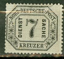 North German Confederation O9 unused no gum CV $45