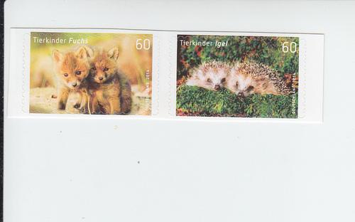 2014 Germany Baby Animals Fox & Hedgehog SA (Scott 2764-5)