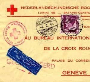 DUTCH EAST INDIES WW2 Cover BANJOEBIROE Internment Camp RED CROSS 1941 Iraq DL79