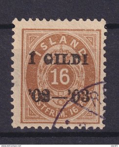 Iceland 1902 16a brown Sc 55 Used 15565