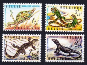 Belgium Chameleon Iguana Lizard Reptiles of Antwerp Zoo 4v 1965 MNH