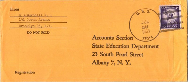 United States Fleet Post Office 3c Statue of Liberty 1954 Liberty 1955 U.S.S....