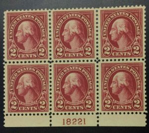 MOMEN: US STAMPS #554 PLATE BLOCK MINT OG NH VF LOT #73977