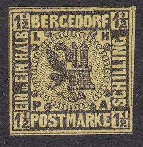 BERGEDORF GERMANY  An old forgery of a classic stamp........................C136