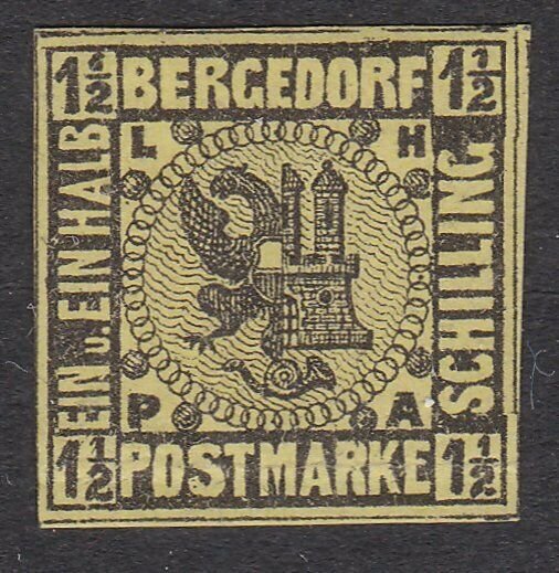 BERGEDORF GERMANY  An old forgery of a classic stamp........................C136