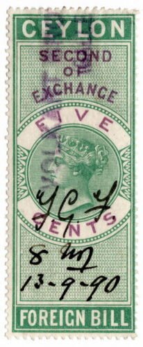 (I.B) Ceylon Revenue : Foreign Bill 5c (Second) 