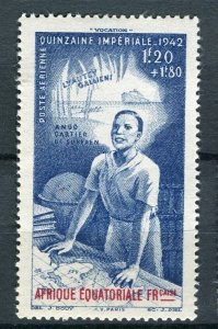 FRENCH COLONIES; AFRIQUE EQU. 1942 early AIR issue Mint hinged 1.20F. value