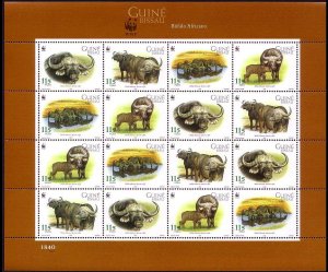 Guinea-Bissau WWF African Buffalo Sheetlet of 4 sets 2002 MNH SG#1351-1354