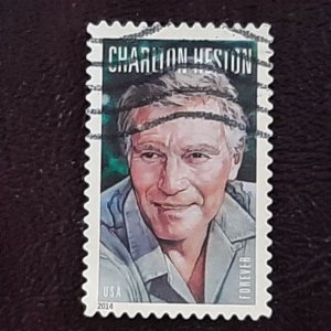 US Scott # 4892; used (49c) Charlton Heston from 2014; VF centering; off paper