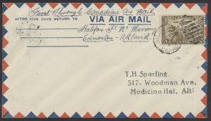 1931 AAMC #3105k 1st Thru Air Mail From Halifax Moncton Montreal Backstamps
