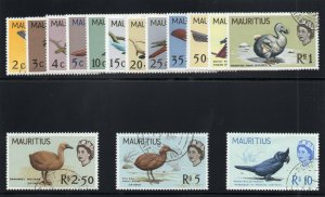 Mauritius 1965 QEII Birds set complete very fine used. SG 317-331. Sc 276-290.