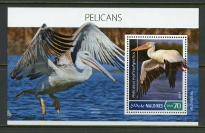 MALDIVES 2019 PELICANS  SOUVENIR SHEET   MINT NH