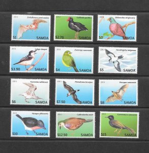 BIRDS, BATS -SAMOA #1142-53  MNH