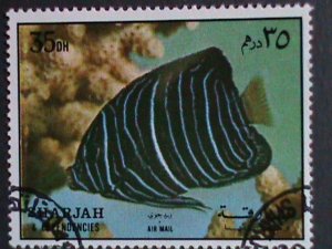 SHARJAH-UNDER WATER WORLD-LOVELY TROPICAL FISHES-SUPER LARGE USED STAMPS SET