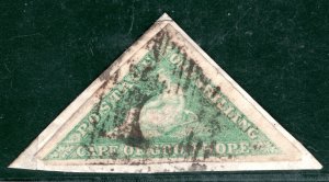 South Africa COGH CAPE TRIANGULAR SG.21a 1s Pale Emerald-Green RARE Used PBLUE92