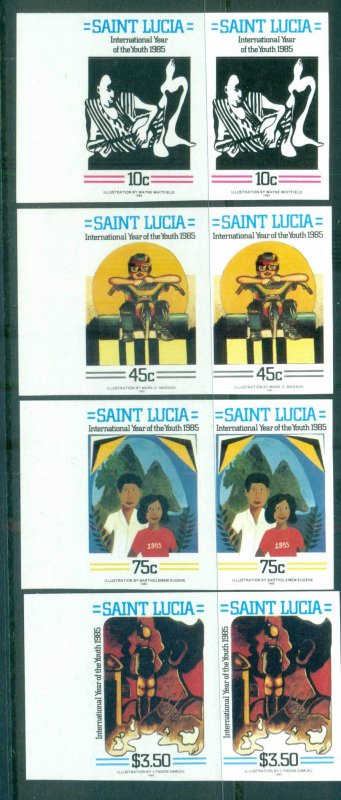 St Lucia 1985 Intl. Youth year IMPERF pairs MUH lot68617