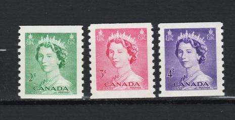 Canada - 1953 QEII Coil stamp set  Sc# 331/333 - MNH (8794)