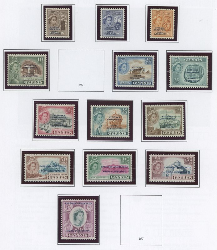 Cyprus #183/196 Unused Single