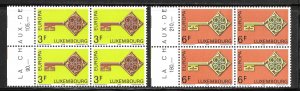 Luxembourg Scott 466-67 MNHOG Blocks of 4 - 1968 EUROPA Issue - SCV $3.60