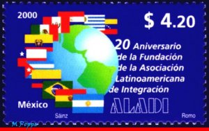 2198 MEXICO 2000 LATIN AMERICAN INTEGRATION ASSOC., FLAGS, MI# 2849, MNH