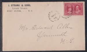 Canada - Aug 26, 1908 Port Clyde, NS Split Ring Advertising Cover