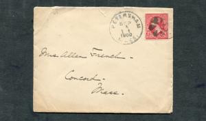 Postal History - Petersham MA 1900 Black Segmented Cork Cancel B0340