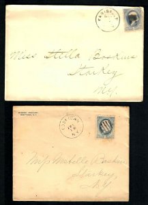 PH87 Bank Notes, Fancy Cancels, Mt.Union, Ohio Starkey Seminary Eddytown NY