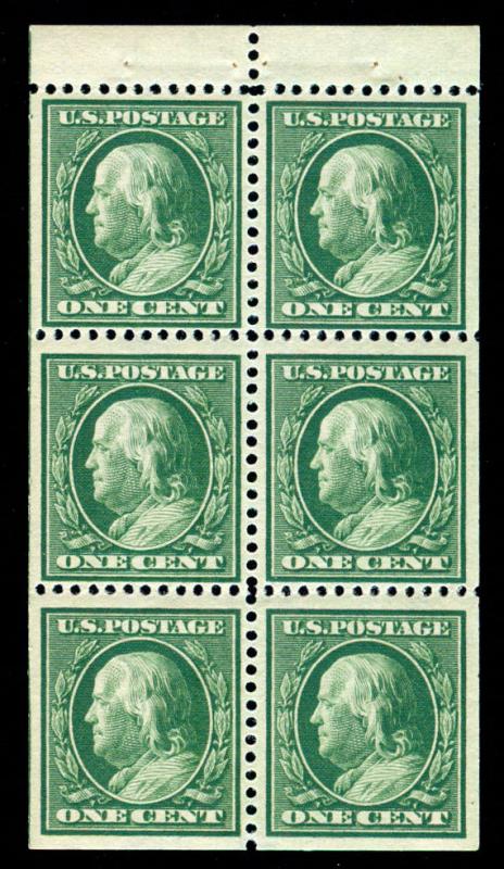 MOMEN: US STAMPS #331A POSITION I BOOKLET MINT OG NH